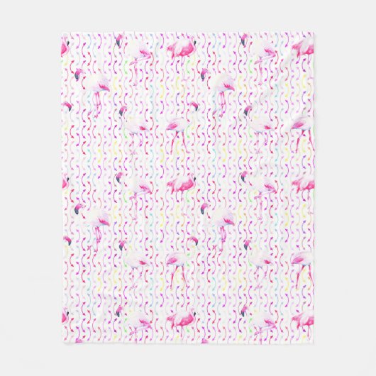 Pink Flamingo Pattern Blanket フリースブランケット (正面)