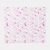 Pink Flamingo Pattern Blanket フリースブランケット (正面(横))