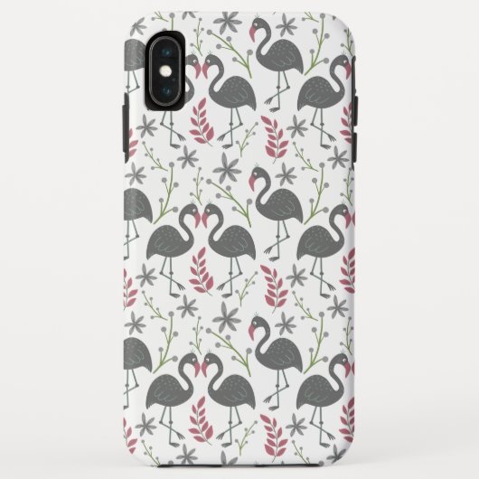 Pink flamingo seamless pattern flowers, leaves Case-Mate iPhoneケース (裏面)