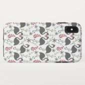 Pink flamingo seamless pattern flowers, leaves Case-Mate iPhoneケース (裏面(横))