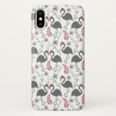 Pink flamingo seamless pattern flowers, leaves Case-Mate iPhoneケース (裏面)