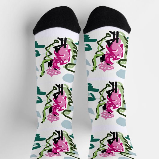 Pink flamingo set ソックス (上部)