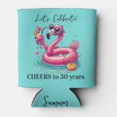 Pink Flamingo Summer Birthday Party 缶クーラー (正面)