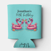 Pink Flamingo Summer Birthday Party 缶クーラー (裏面)