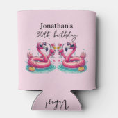 Pink Flamingo Summer Birthday Party 缶クーラー (裏面)
