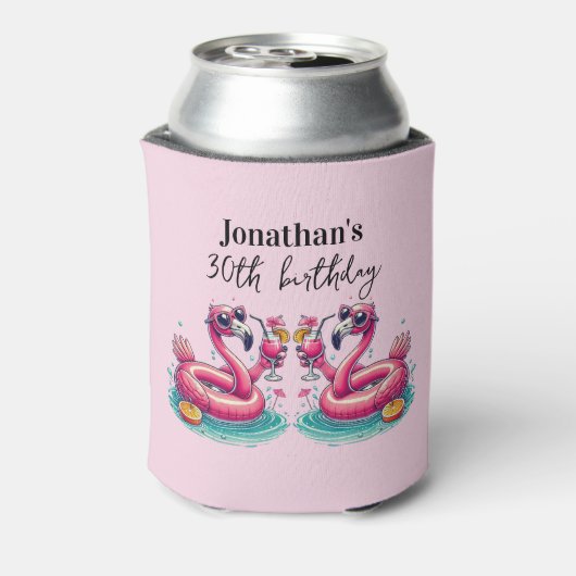Pink Flamingo Summer Birthday Party 缶クーラー (缶裏面)