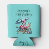 Pink Flamingo Summer Birthday Party 缶クーラー (裏面)