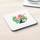 pink flamingo summer flame  コースター (左側)