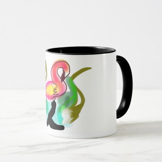 pink flamingo summer flame  マグカップ (正面右)