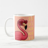 Pink Flamingo Sunny Vibes コーヒーマグカップ (左)