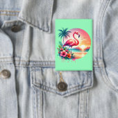 Pink Flamingo Sunset Clipart-93938 缶バッジ (インサイチュ)