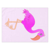 Pink Flamingo Tablecloth Happy テーブルクロス (正面(横))