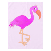 Pink Flamingo Tablecloth Happy テーブルクロス (正面)
