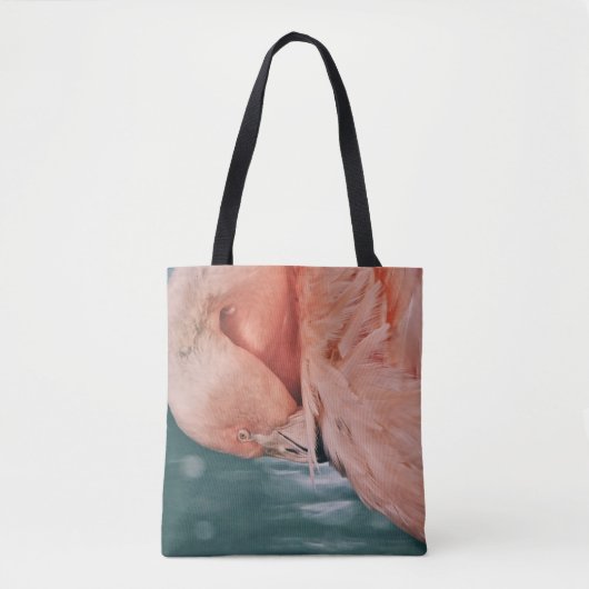 Pink Flamingo Take a Bow Art Tote Bag トートバッグ (正面)