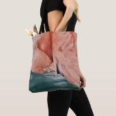 Pink Flamingo Take a Bow Art Tote Bag トートバッグ (クローズアップ)