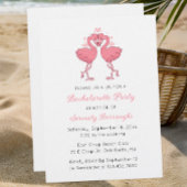 Pink Flamingo Tropical Beach Bachelorette Party 招待状