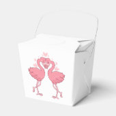 Pink Flamingo Tropical Beach Hawaiian Wedding フェイバーボックス (正面サイド)