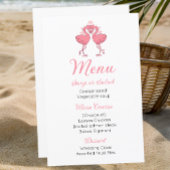 Pink Flamingo Tropical Beach Hawaiian Wedding Menu