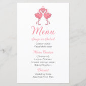 Pink Flamingo Tropical Beach Hawaiian Wedding Menu (正面)