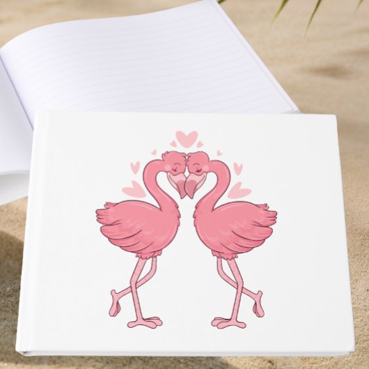 Pink Flamingo Tropical Hawaiian Beach Wedding ゲストブック