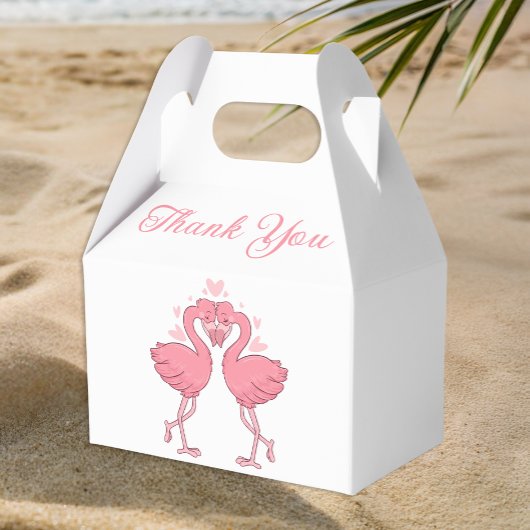 Pink Flamingo Tropical Hawaiian Wedding Thank You フェイバーボックス