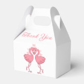Pink Flamingo Tropical Hawaiian Wedding Thank You フェイバーボックス (正面サイド)