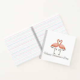 Pink Flamingo Valentine's Mug – Whimsical Romantic ノートブック