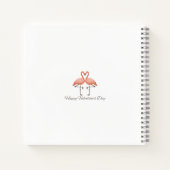 Pink Flamingo Valentine's Mug – Whimsical Romantic ノートブック (裏面)