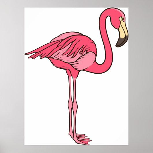 Pink Flamingo With Long Legs ポスター (正面)