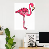Pink Flamingo With Long Legs ポスター