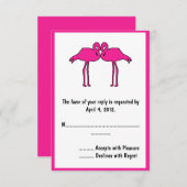 Pink Flamingosの返信カード 出欠カード (正面/裏面)
