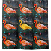 Pink Flamingos写真あえて台本に違うなる シャワーカーテン (正面)