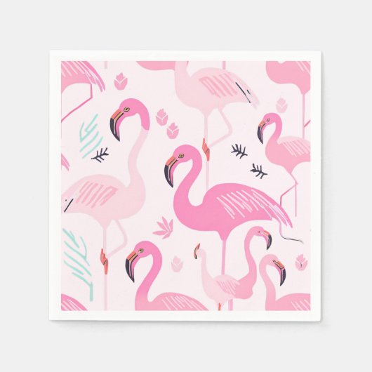 Pink Flamingos スタンダードカクテルナプキン (正面)
