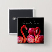 Pink Flamingo's 、フロリダからのご挨拶 缶バッジ (正面&裏面)