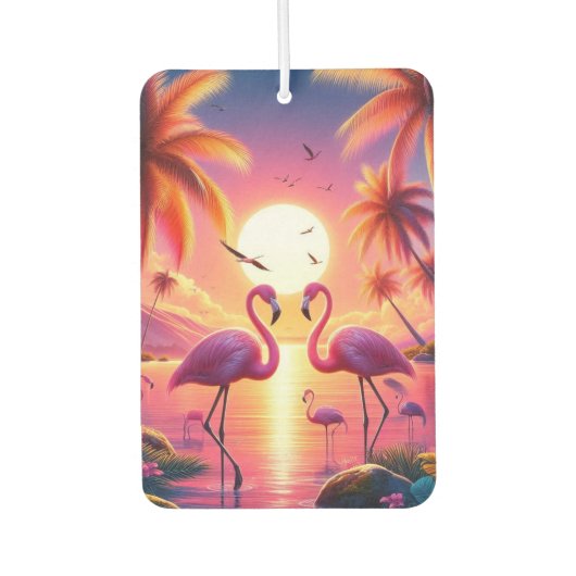 Pink flamingos Air Freshener! カーエアーフレッシュナー (正面)