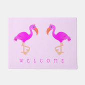 Pink Flamingos Doormat – ようこそ – あなたの色 ドアマット (正面)