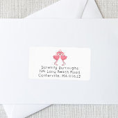 Pink Flamingos Hawaiian Tropical Beach Wedding ラベル