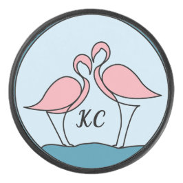 Pink Flamingos Monogram Art （写真） アイスホッケーパック