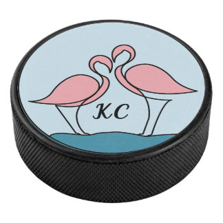 Pink Flamingos Monogram Art （写真） アイスホッケーパック