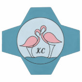 Pink Flamingos Monogram Art （写真） サッカーボール (フラット)