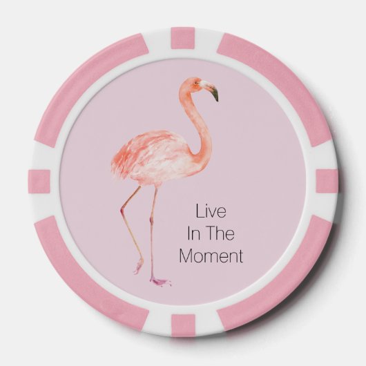 Pink Flamingos Personalized  ポーカーチップ (正面)