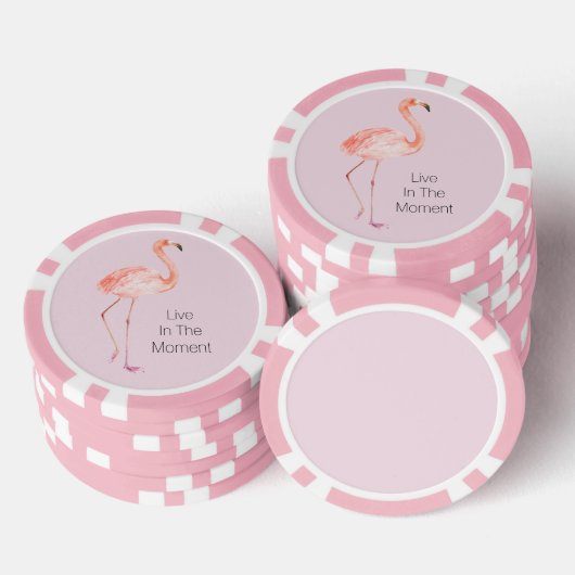 Pink Flamingos Personalized  ポーカーチップ (積み重ね)