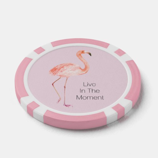 Pink Flamingos Personalized  ポーカーチップ (シングル)