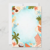 Pink Flamingos Summer Pool Party Birthday Party 招待状 (裏面)