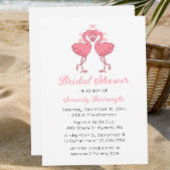 Pink Flamingos Tropical Summer Beach Bridal Shower 招待状