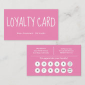 Pink Flat Loyalty Card ロイヤリティカード (正面/裏面)