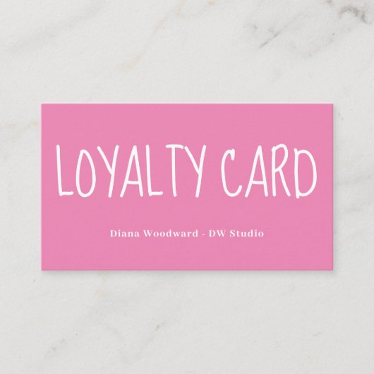 Pink Flat Loyalty Card ロイヤリティカード (正面)