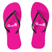 Pink flip-flops with 'Queen' – beach style ビーチサンダル (ソール)