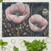 Pink Floral キッチンタオル (折り畳み)