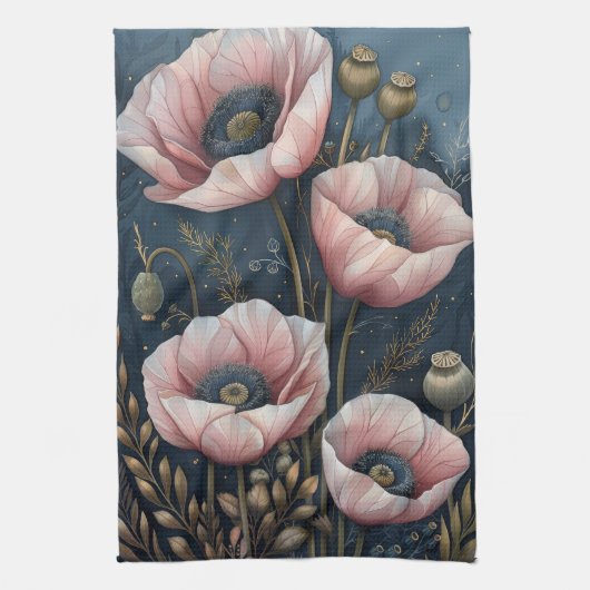 Pink Floral                                   キッチンタオル (縦)